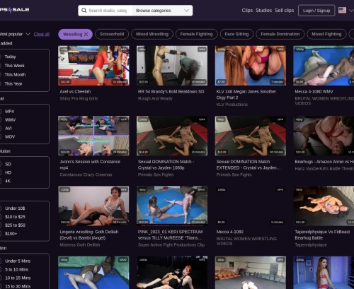 A Review Screenshot of clips4sale Wrestling